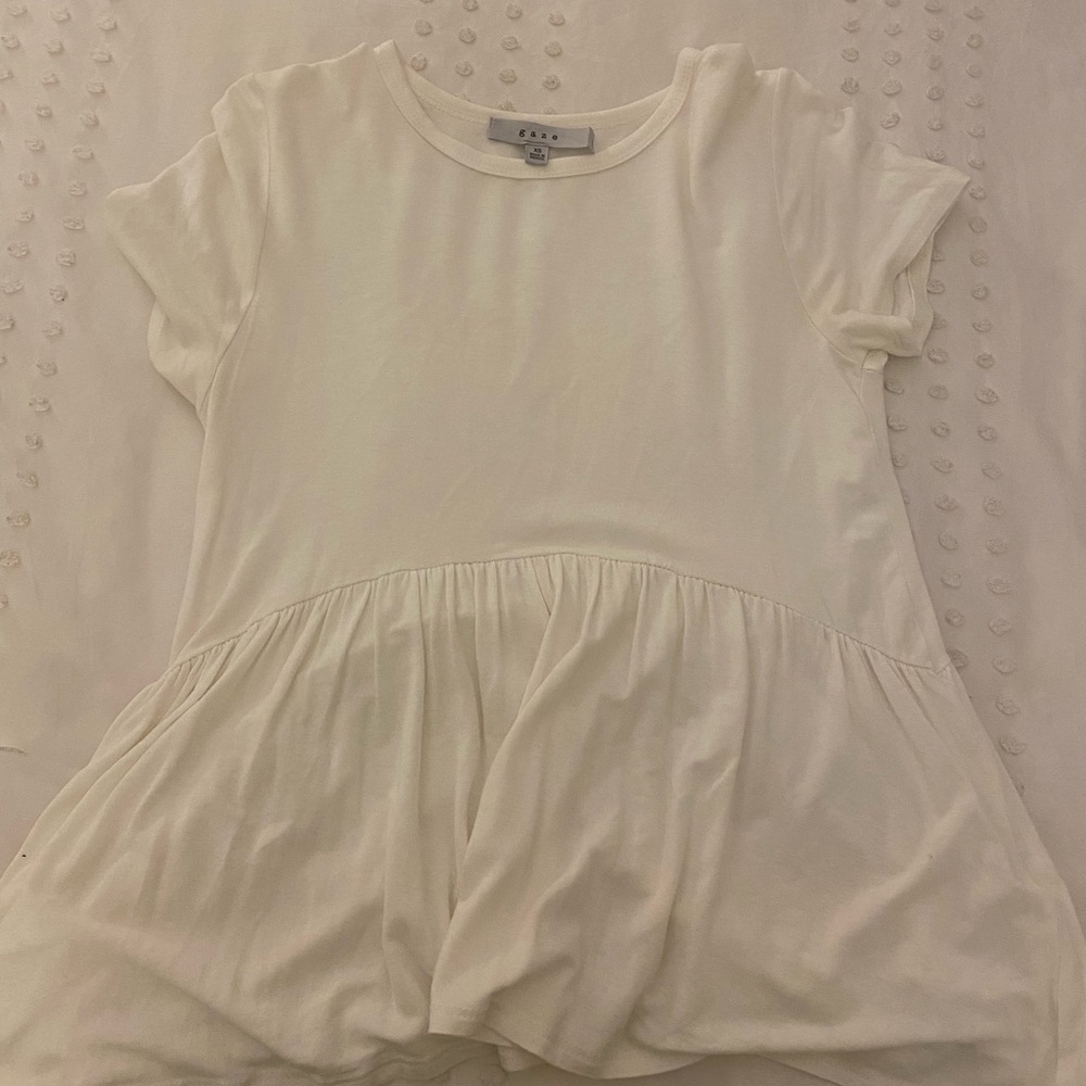 cute white ruffle top
